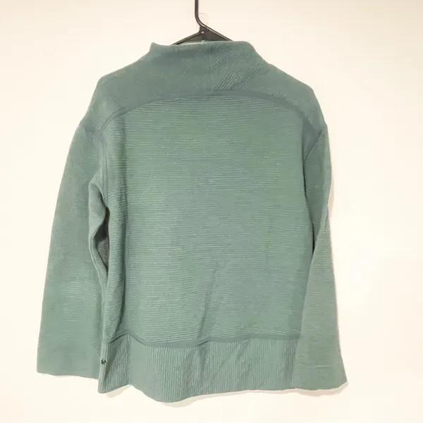 Lululemon Size 6 Green Ribbed‎ On Repeat Mock Neck Side Zip Pullover - Image 5