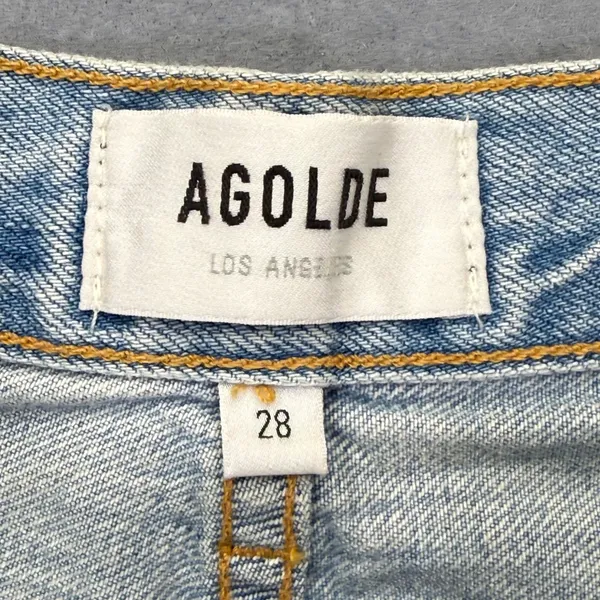 AGOLDE Criss Cross Upsize Jeans Light Wash Blue High Rise Straight Leg Size 28‎ - Image 3