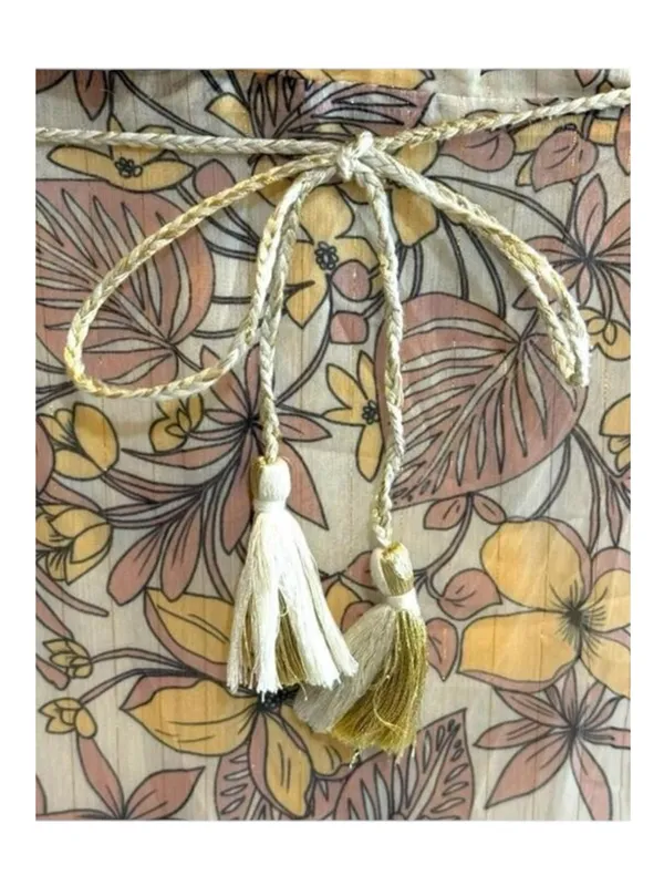 The Jetset Diaries TJD ⚘ Frangipani Maxi Dress ⚘ Gold Print ⚘ Large ⚘ Thigh Slit - Image 10
