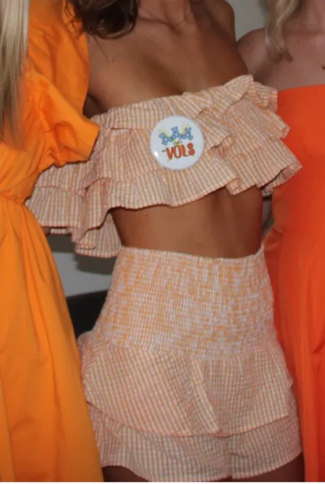 Boutique Orange Gingham Set Size XS - Image 3