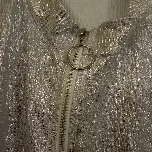 Silver metallic Women's Jumpsuit Size L - Image 4