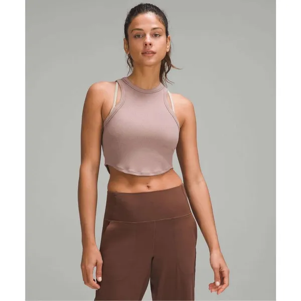 ✨Lululemon Hold Tight Cropped Tank Twilight Rose Sz Medium Top✨ - Image 2