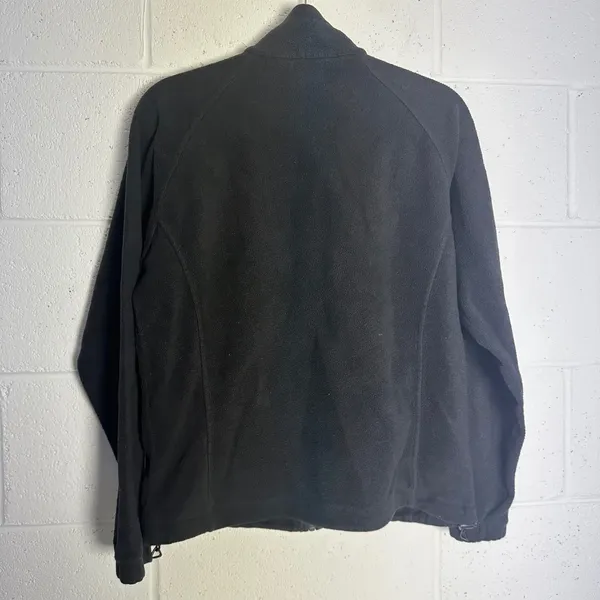 Columbia Womens Black Full Zip Fleece Jacket Mock Neck Size M Raglan Sleeve - Image 4