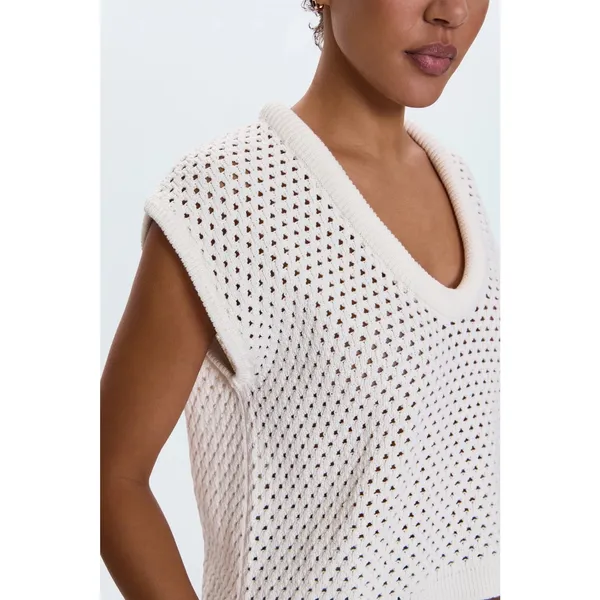 Pistola Beck Open Knit Cream Sweater Size Small - Image 3