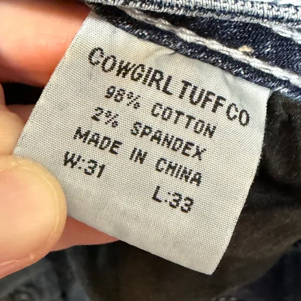 Cowgirl Tuff Womens Size 31x33 Glamor Bootcut Jeans Blue Denim Stretch Western - Image 6
