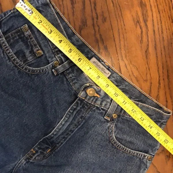 Vintage EDDIE BAUER Women’s Clamdigger Capris Vented Hem Denim Jeans Sz 8 - Image 4