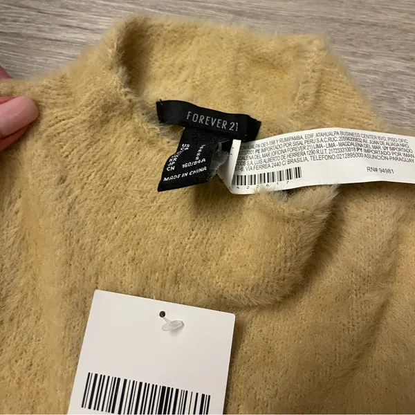 Nwt Forever21 Taupe Fuzzy Backless Sweater S - Image 6