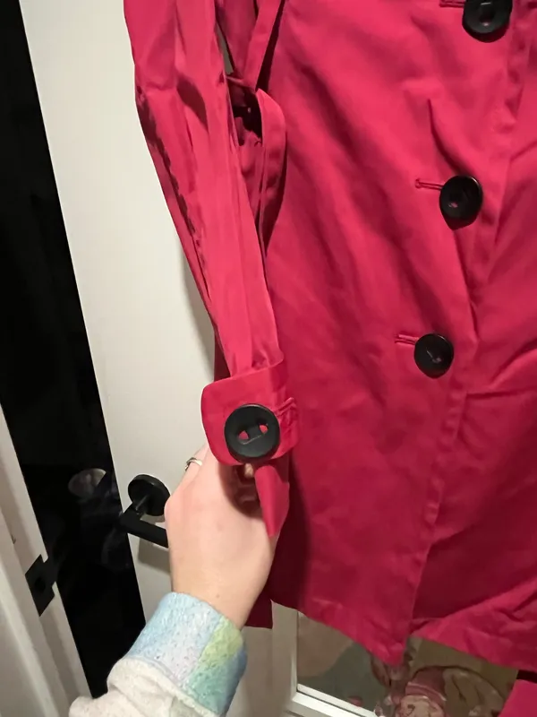 Black Rivet Pink Trench Coat - Image 4