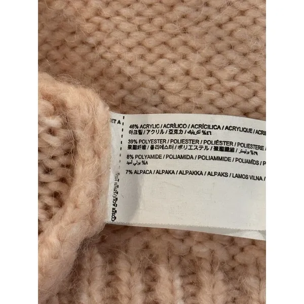MANGO Womens Cardigan Pink Mathilda Alpaca Chunky Knit Sweater Grandma Small - Image 5