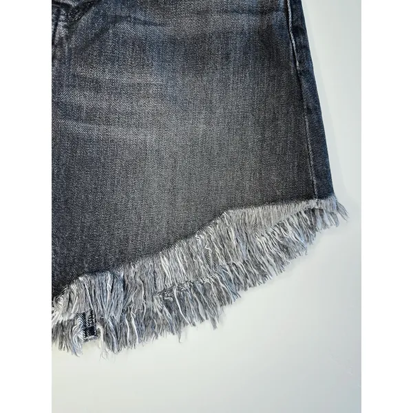 We‎ The Free People Black Denim Mini Skirt 25 Frayed Hem Rocker Festival Revival - Image 7
