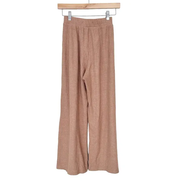 Abercrombie Tan Thermal Wide Leg Cropped Pants Sz XS - Image 5