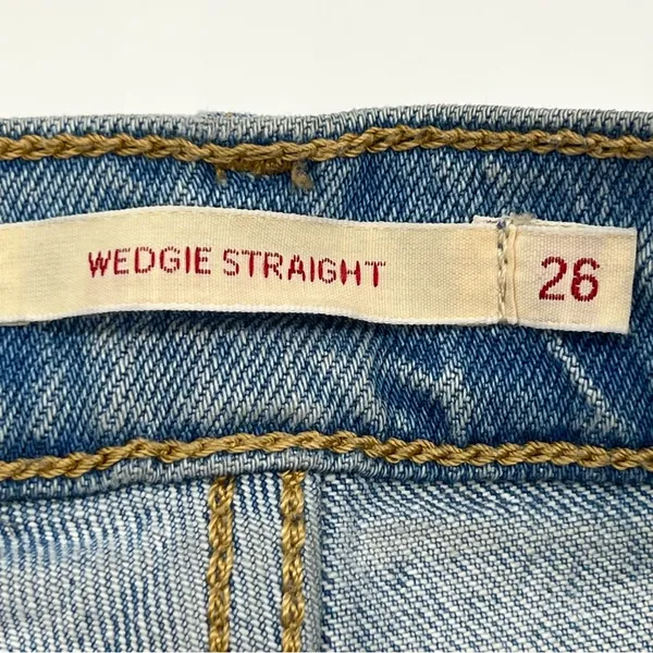 Levi's Blue Wedgie Straight Leg High Rise Jeans Timeless Design-Size 26 - Image 9