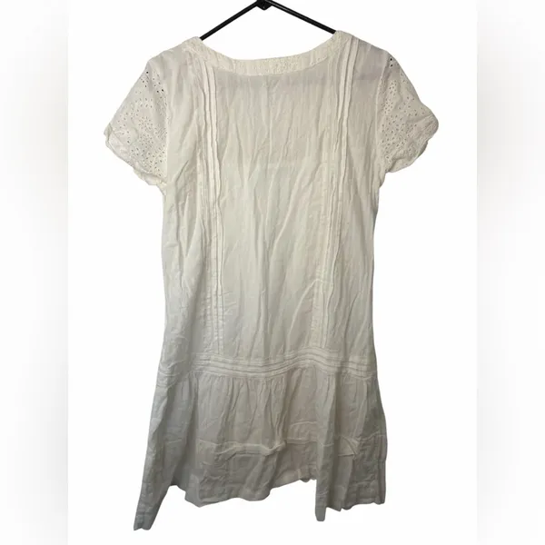 Abercrombie & Fitch White Lace V Neck Eyelet Lace Short Sleeve Dress Beach - Image 2