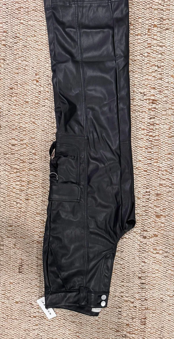 Faux Leather Cargo Pants  - Image 2