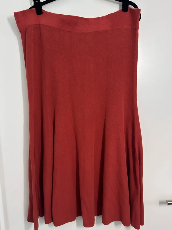 NWT Peruvian Connection Poppy Julep Skirt Coral Midi Pima Cotton XL - Image 2