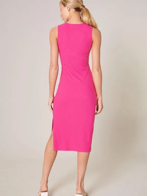 SUGARLIPS Kofo Ribbed Knit Tank Midi Dress - Image 2