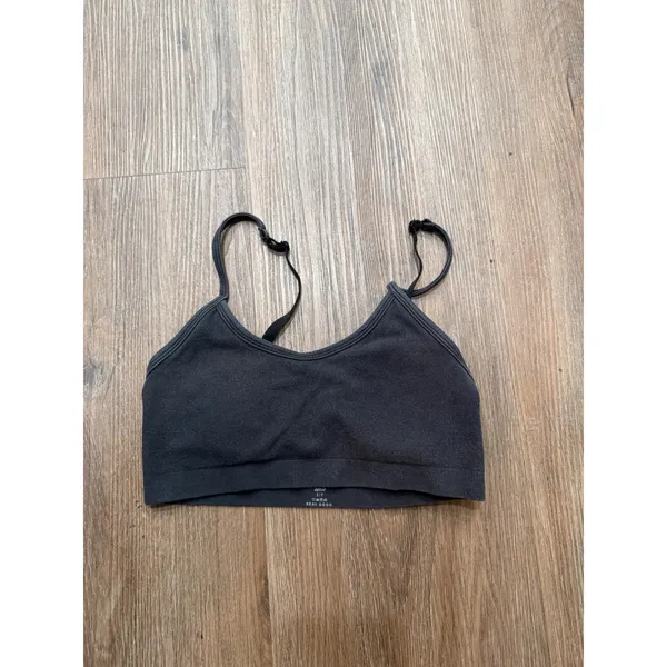 Aerie Real Good Seamless Bralette‎ Charcoal Gray Adjustable Straps padded Size S - Image 2