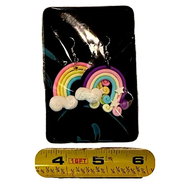 Artisan Whimsical Rainbow‎ Dangle Earrings - Image 5