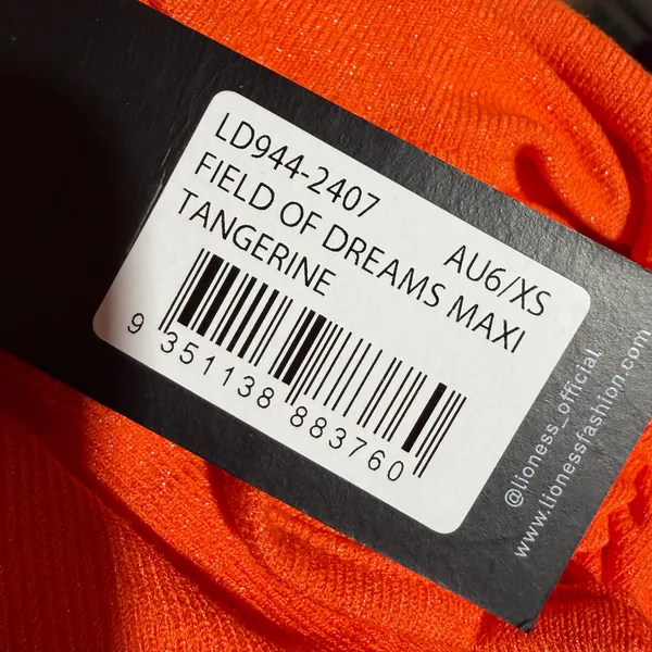 Lioness Field of Dreams Maxi Dress Women XS Orange Pleated Minimalist Bodycon - Image 8