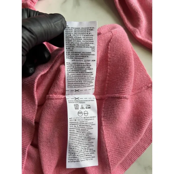 Banana Republic Silk Cashmere Sweater Womens Medium Pink Crew Neck Pullover M - Image 9