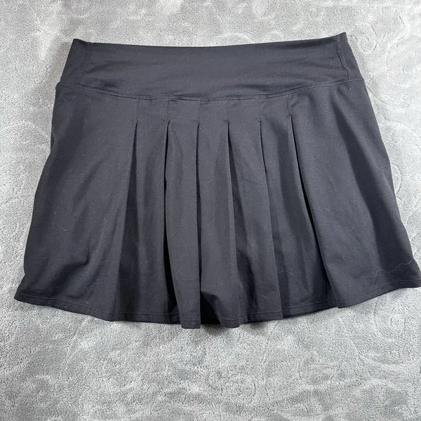 Vuori Womens Large Volley Skirt Black Athletic Tennis Pickleball Skort Pleated - Image 2