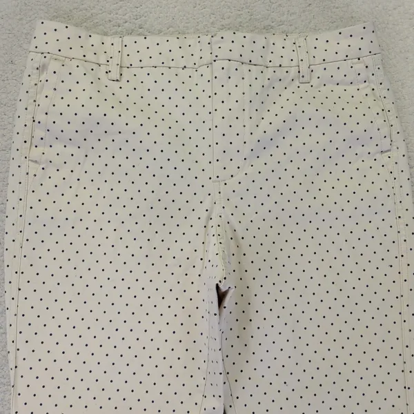 J.Crew‎ Womens Polka Dot Straight Leg Pants Ivory Navy Blue Size 31 F4451 - Image 3