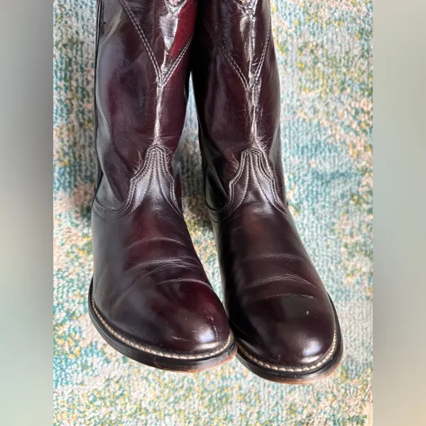 Vintage Laredo dark brown mid western cowboy boots, size 6.5 - Image 12