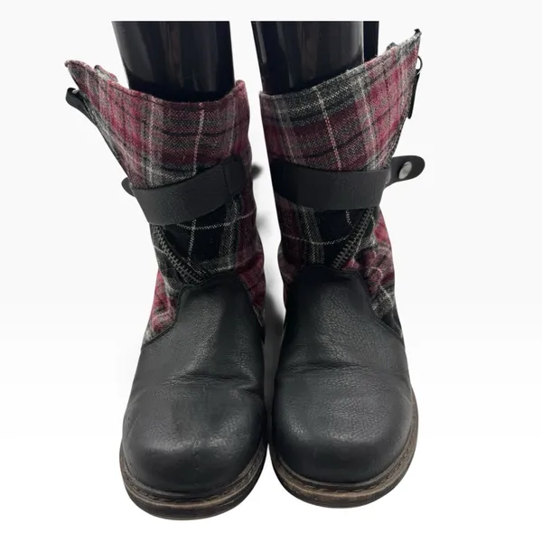 Muk Luk Plaid Flannel Zip Ankle Boots Women’s Size 7 - Image 3