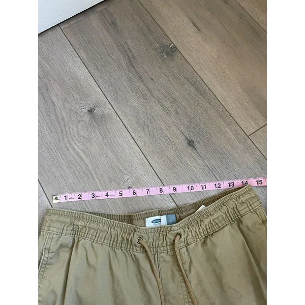 Old Navy jogger pants men's Medium khaki tan beige Flex stretch material READ - Image 4
