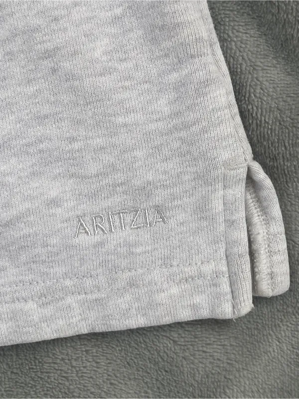 Aritzia Cozy Sweatfleece micro Short light gray loungewear activewear yoga gym - Image 5