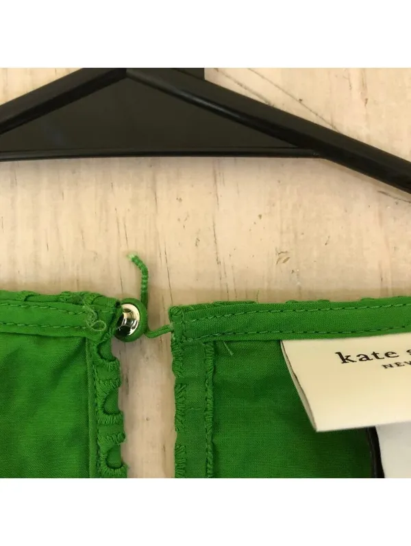 Kate Spade X Target NWT Green Boxy Eyelet Crop Top Size XS Broken Button Loop - Image 15