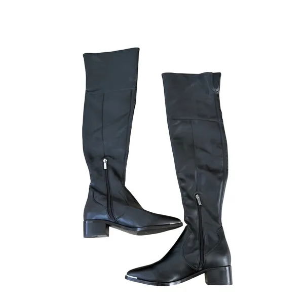 Marc Fisher LTD Black Over The Knee Boots Metal Tip Detail Size 6.5M NEW - Image 5