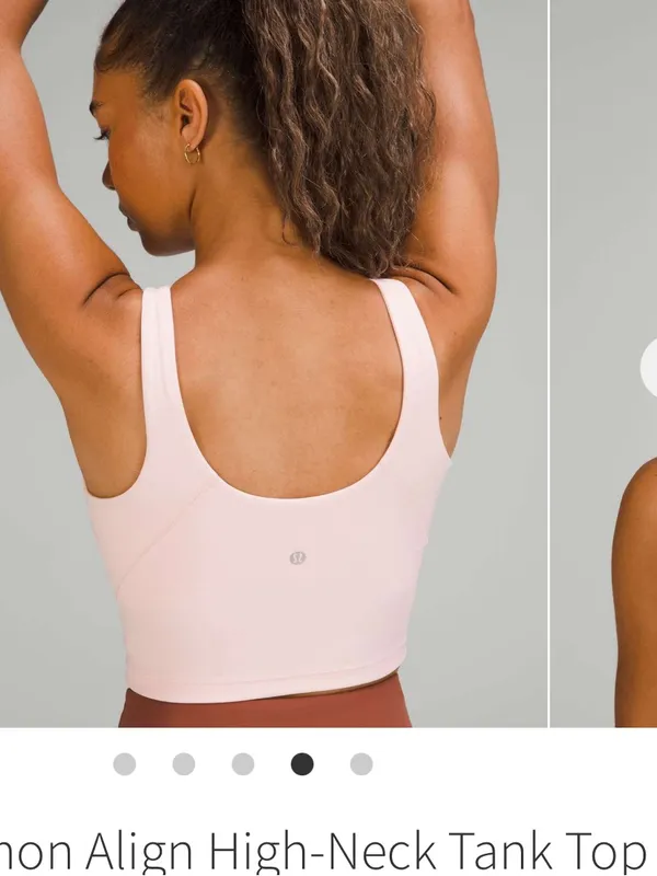lululemon athletica Cropped High-Neck Tank - Pale Pink - Image 2