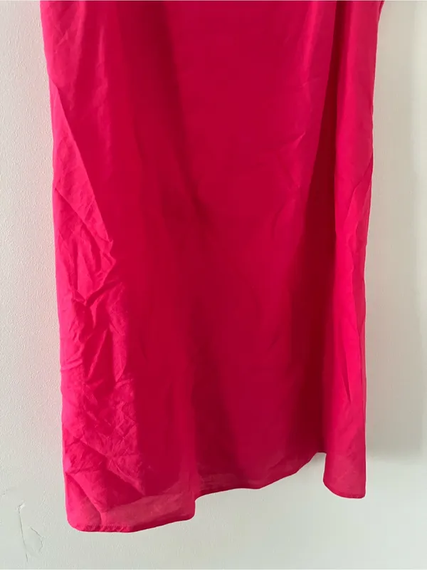 Madewell Hot Pink 100% Cotton Slip Mini Dress Medium Summer Lingerie - Image 3