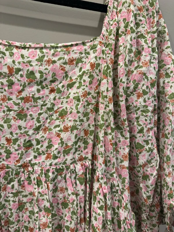 Hayden Floral Puff Sleeve Square Neck Babydoll Dress - Image 8