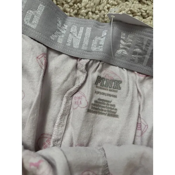 Victoria's Secret PINK Lavender‎ Conversation Heart Pajama Shorts Small Y2K - Image 2