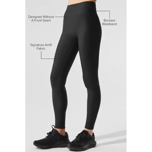 Alo Airlift High-Waist Sleek Leggings Black High-Rise Waist Waisted Tights Pants - Image 6