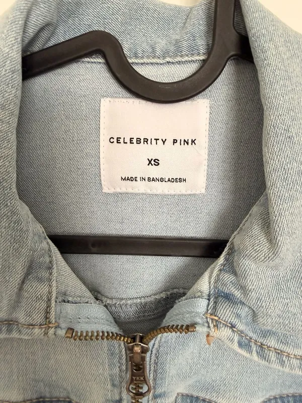 Celebrity Pink Zip-Front Short Sleeve Denim Jumpsuit - Image 5