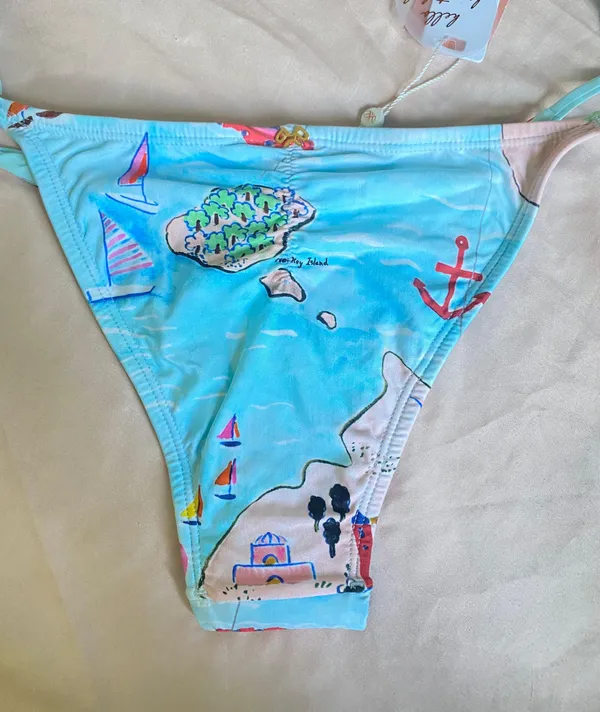 PilyQ Bikini Bottoms Map Pattern - Image 2