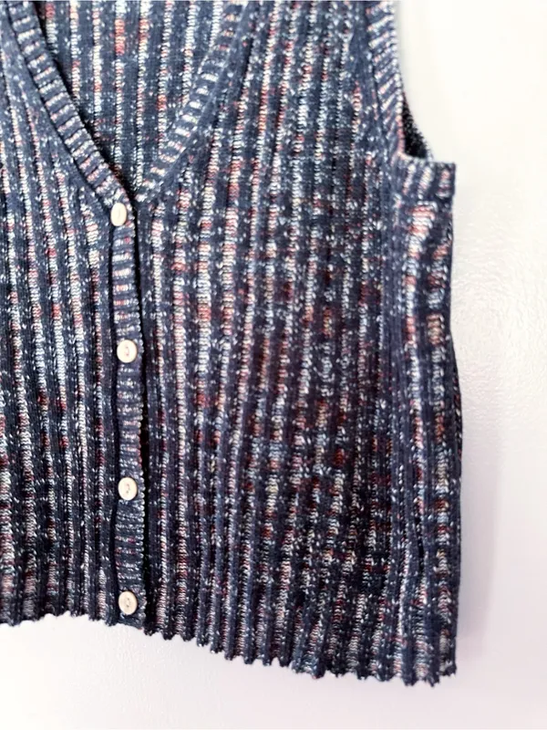 Universal Threads Multicolor Textured Knit Sweater Vest Button Front S - Image 3