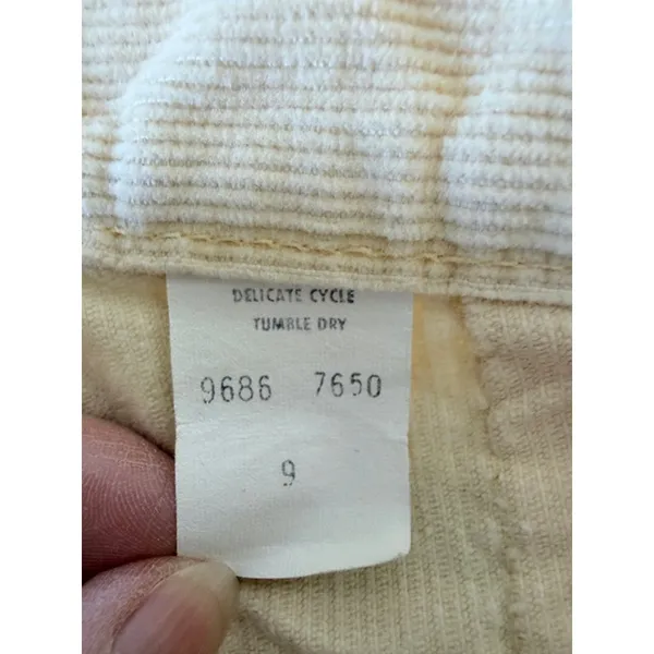 Stuffed Jeans Pale Yellow Corduroy Straight Leg Pants Size 9 Vintage (modern XS) - Image 6