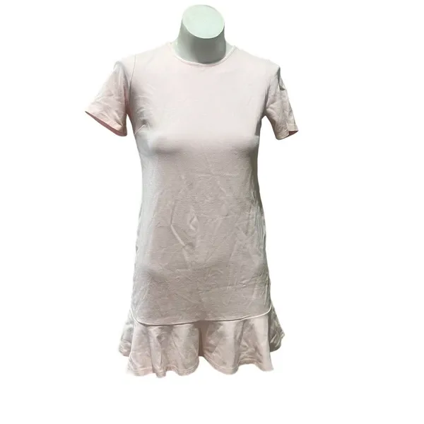 ASOS Women's Pink Ruffled Hem T-Shirt Dress Size 0 Short Sleeve - Image 6