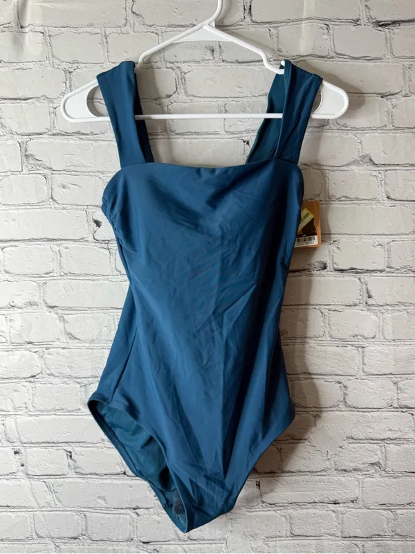 NWT shade and shore Teal One-Piece Swimsuit - Solid Wide-Strap Design small 4-6 - Image 3