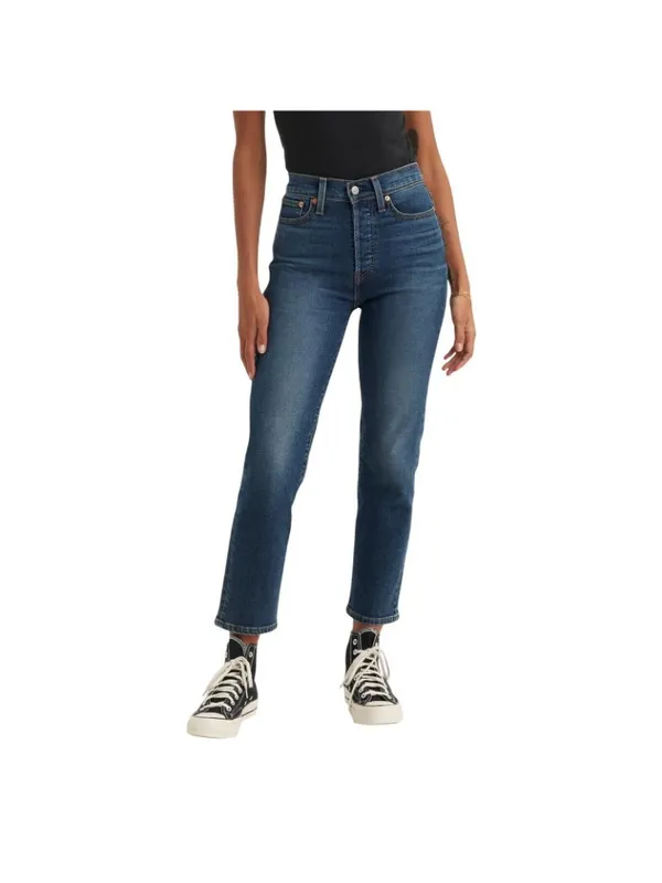 Levi's Womens Wedgie Button Fly Straight Jeans Indigo Here We Go Blue 26x28 - Image 8