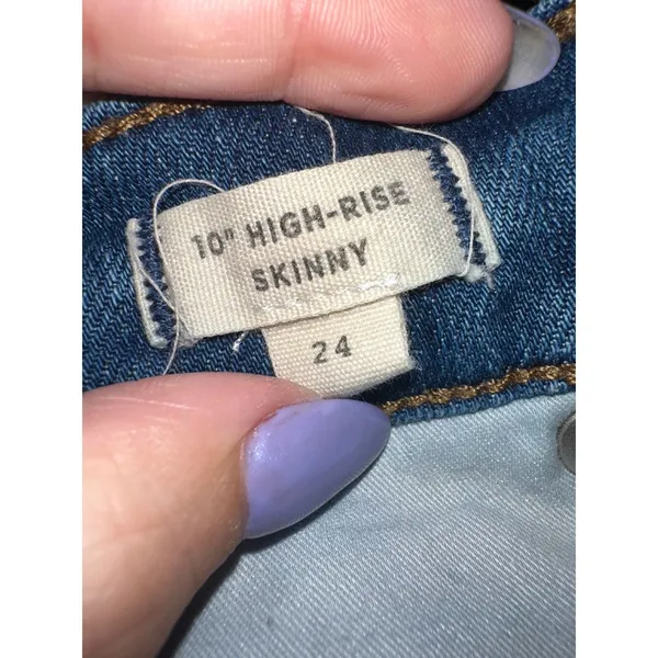 MADEWELL | Women's‎ 10" Chewed Tulip-Hem High-Rise Skinny Jeans, Size 24 - Image 7