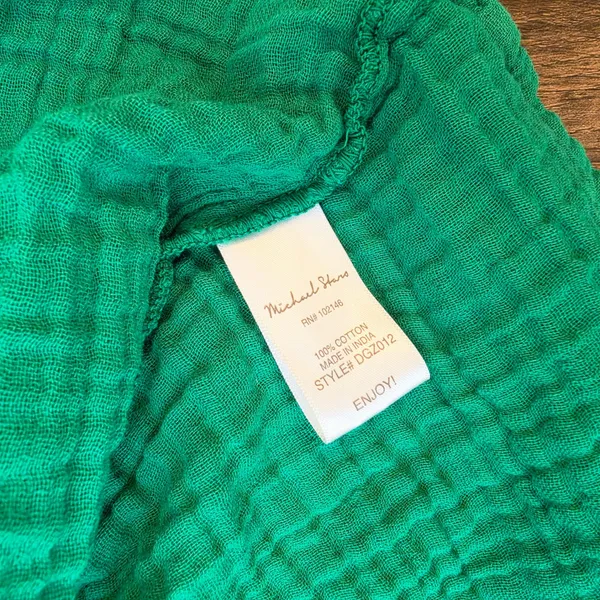 Michael Stars Green Double Gauze Cotton‎ Tiered Mini Dress Pockets DGZ012 Medium - Image 5
