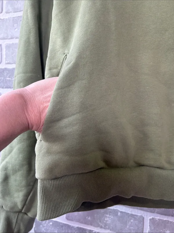 PANGAIA Olive Green Organic Cotton Hoodie XS Sustainable Pullover Sweatshirt - Image 4