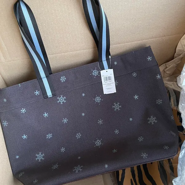 Coach Peanuts Large Tote With Snoopy Ski Motif Denim Multi - Image 3