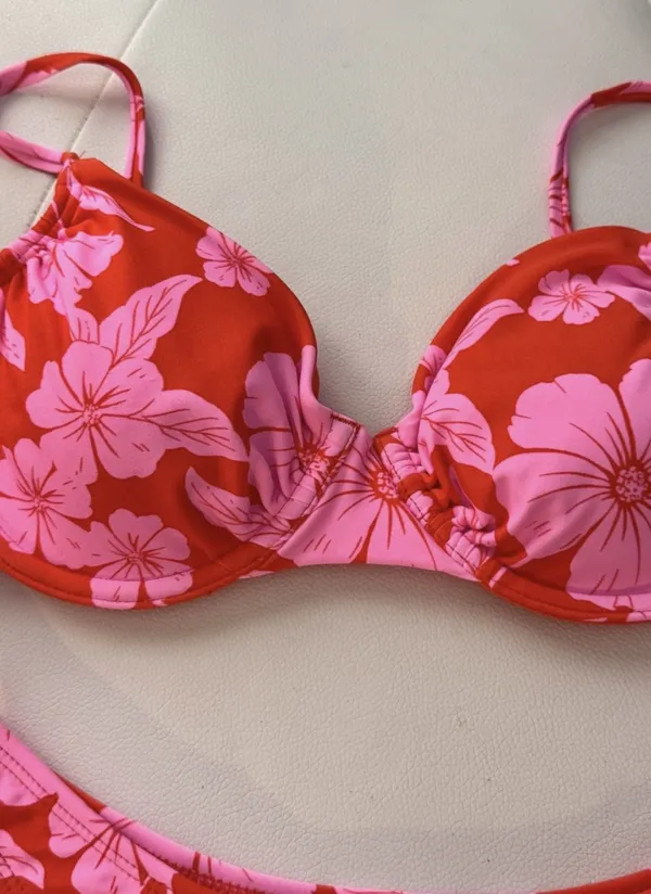 Wild Fable Pink/Orange Tropical Floral Bikini Set - Image 4