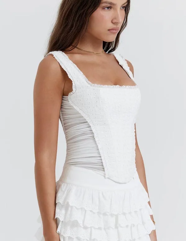 House of CB White Catalina Corset Top size medium - Image 6